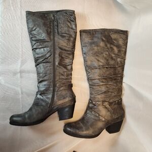 Trendsetters Mary Womens Grey Knee High Boots Size 8M